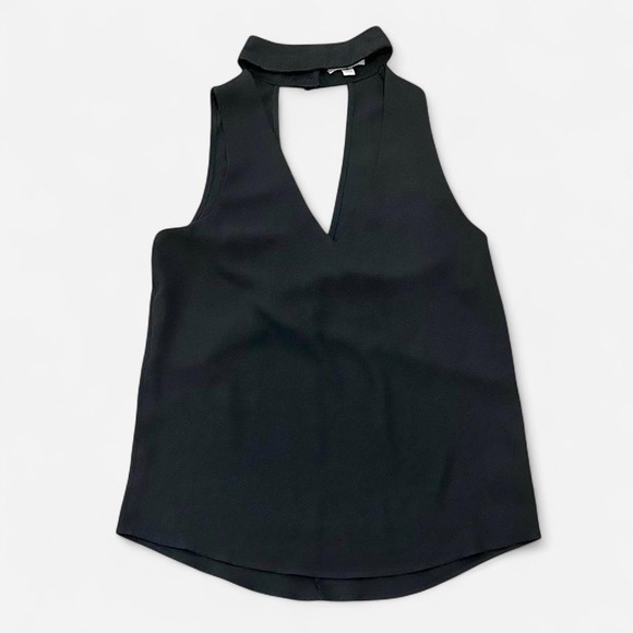 Mine Vintage Mock chocker neck halter top in Black - Picture 2 of 6